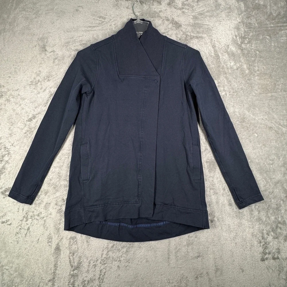 Lululemon Belle‎ Wrap Asymmetrical Sweatshirt Women 4 Navy Blue Longline Casual